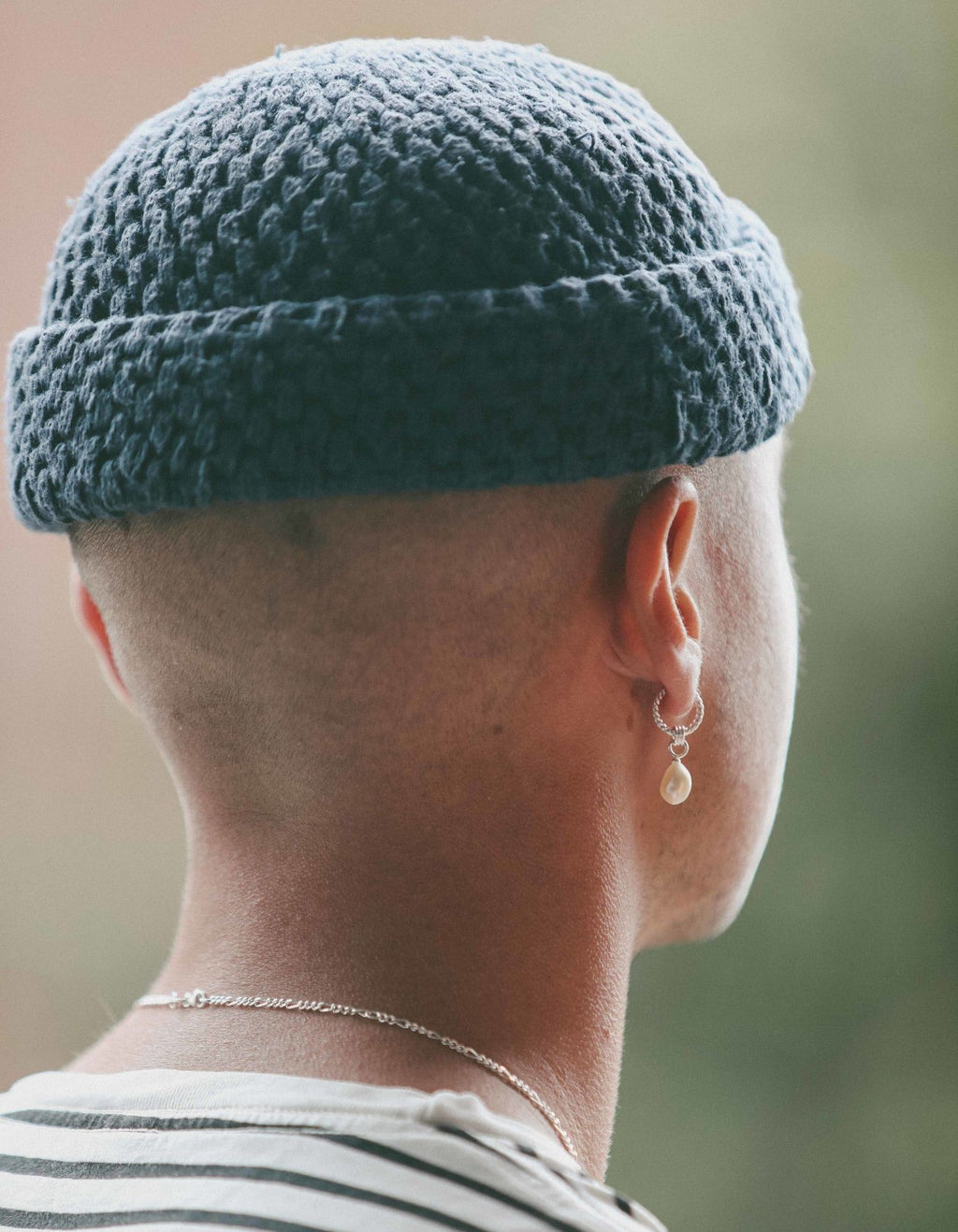 IX Ocean Pearl Silver Hoop