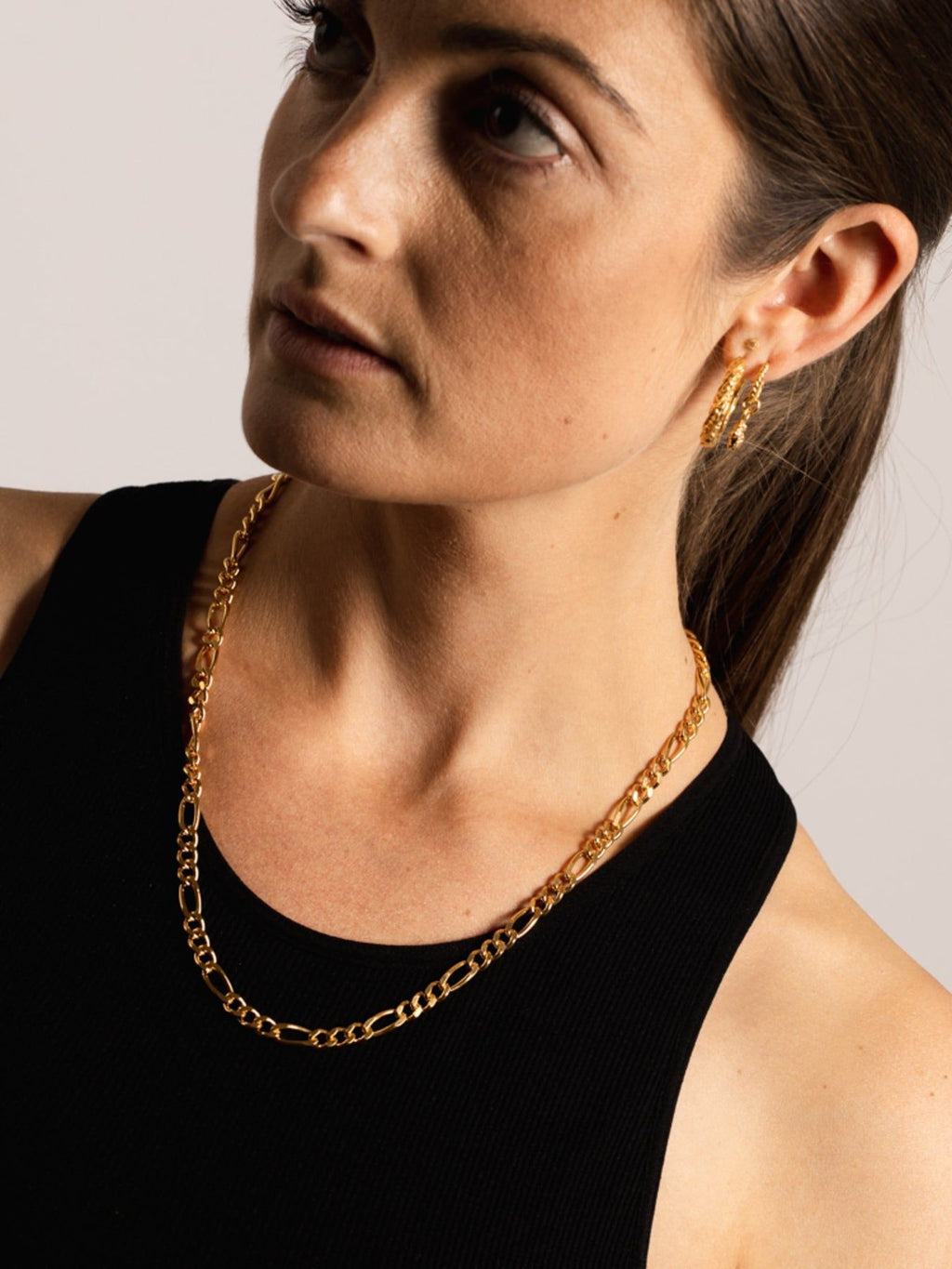 IX Chunky Figaro 22K Gold Plated Necklace