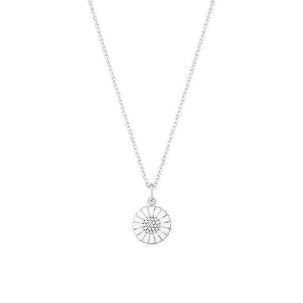 Daisy 110 mm. Silver Necklace w. Diamonds, 0.05 ct.