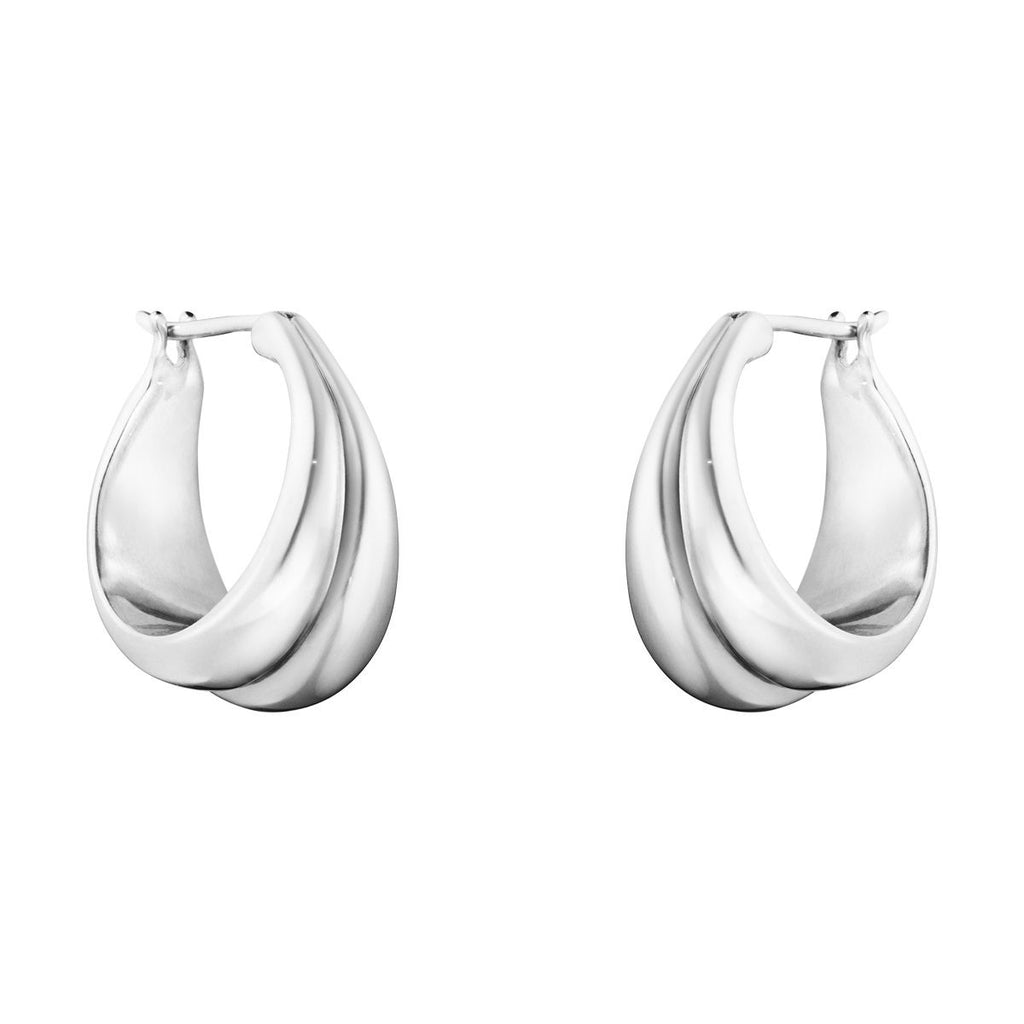 Large Curve Silver Earrings