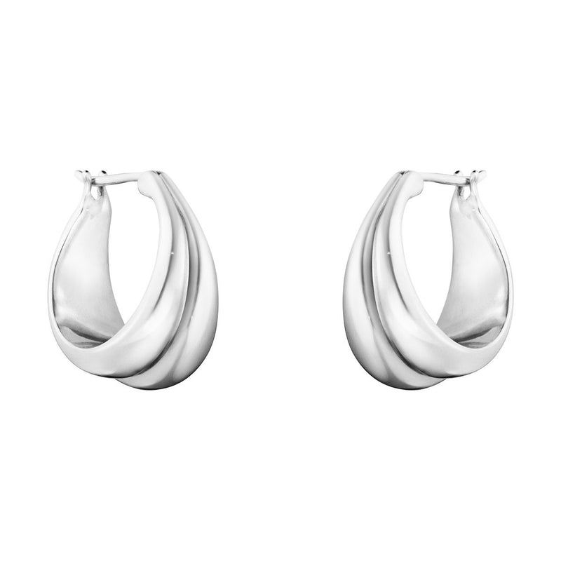Large Curve Silver Earrings