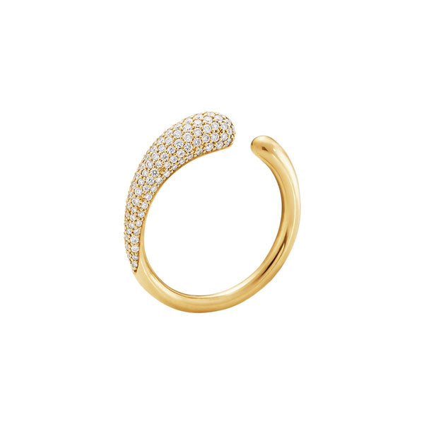 Mini Mercy 18K Gold Ring w. Diamonds