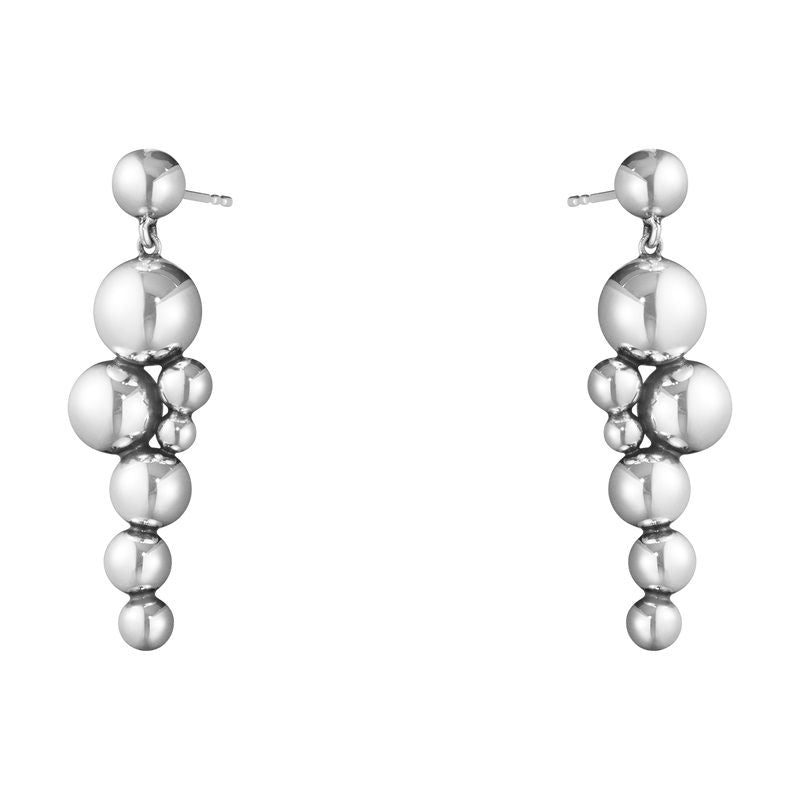 Medium Moonlight Grapes Silver Earrings