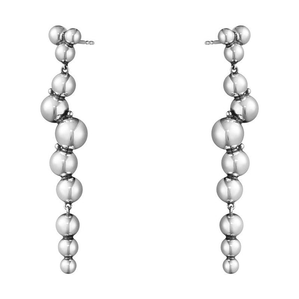 Moonlight Grapes long Silver Earrings