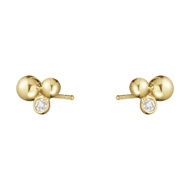 Moonlight Grapes 18K Gold Earrings w. Diamonds