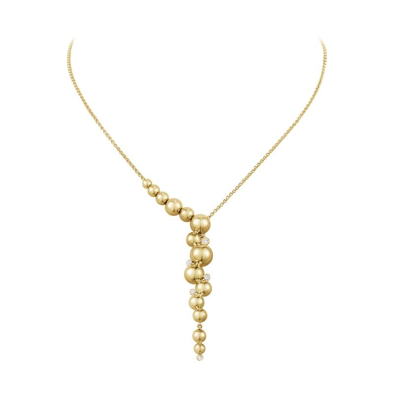 Moonlight Grapes half full 18K Gold Necklace w. Diamonds