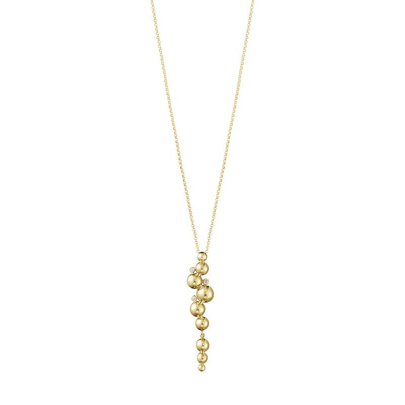 Moonlight Grapes long pendant 18K Gold Necklace w. Diamonds