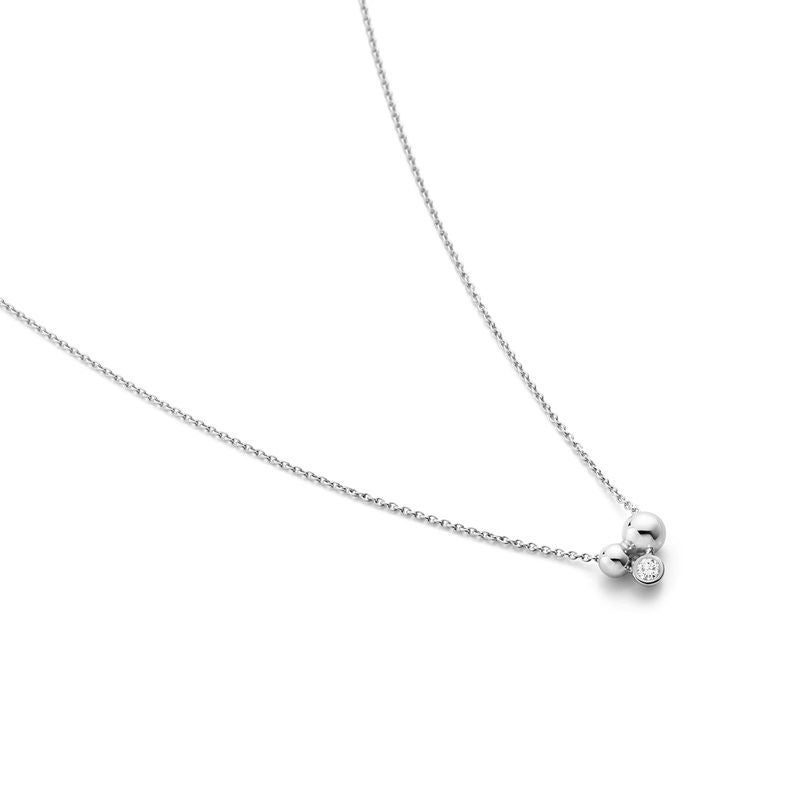 Moonlight Grapes pendant Silver Necklace w. Diamond