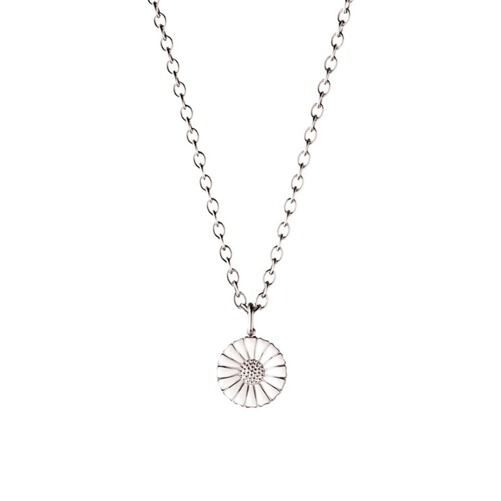 Marguerit 11 mm. Sølv Halskæde