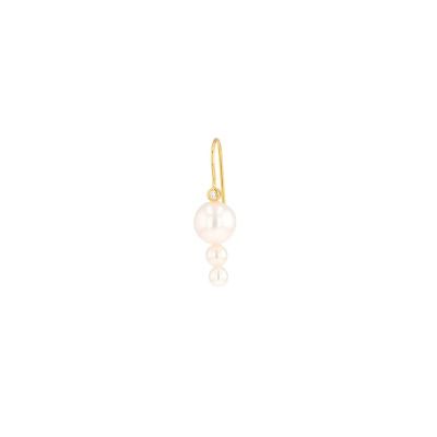 Moonrise Hook 18K Gold Plated Earring w. White Pearls