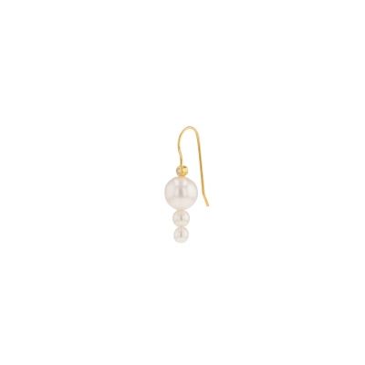 Moonrise Hook 18K Gold Plated Earring w. White Pearls
