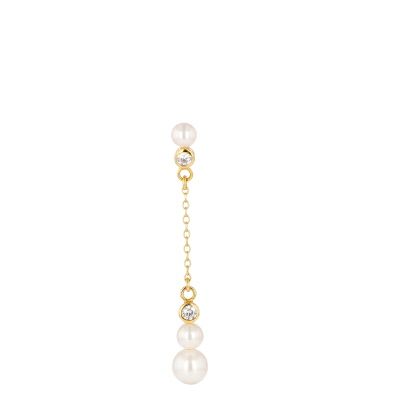 Orbit 18K Gold Plated Stud w. White Pearls