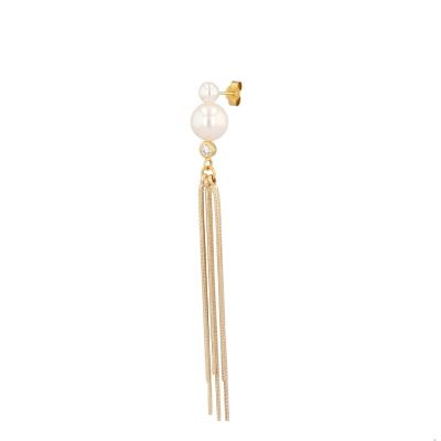 Deep Sea 18K Gold Plated Stud w. White Pearls