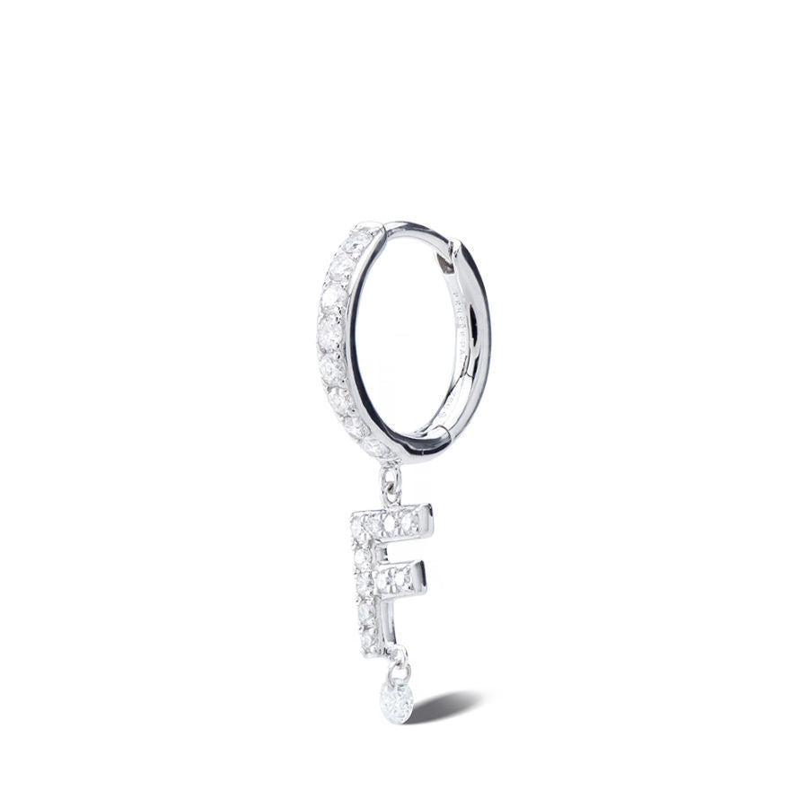 Pavé Alphabet Piercing 18K Whitegold Hoop w. Diamonds