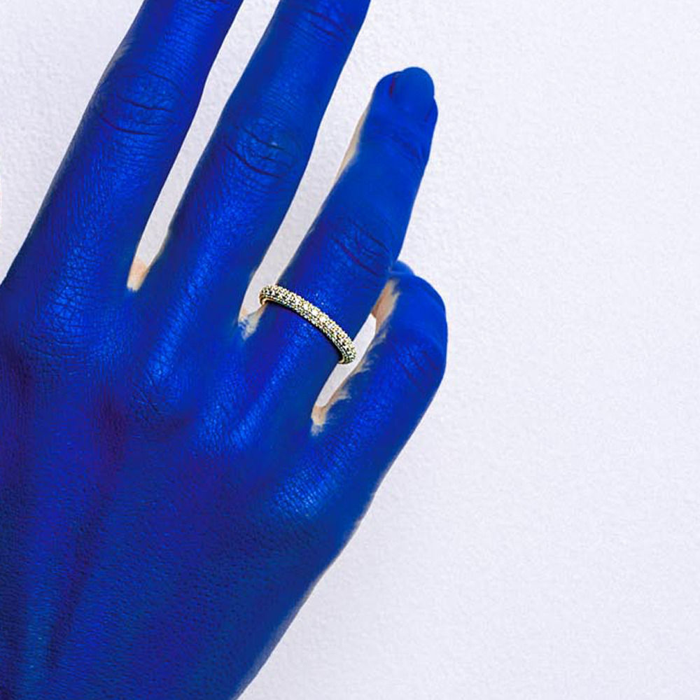 Grace three row Eternity 18K Gold Ring w. Lab-Grown Diamonds