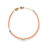 Wave Chaser Gold Plated Bracelet w. Peach Beads