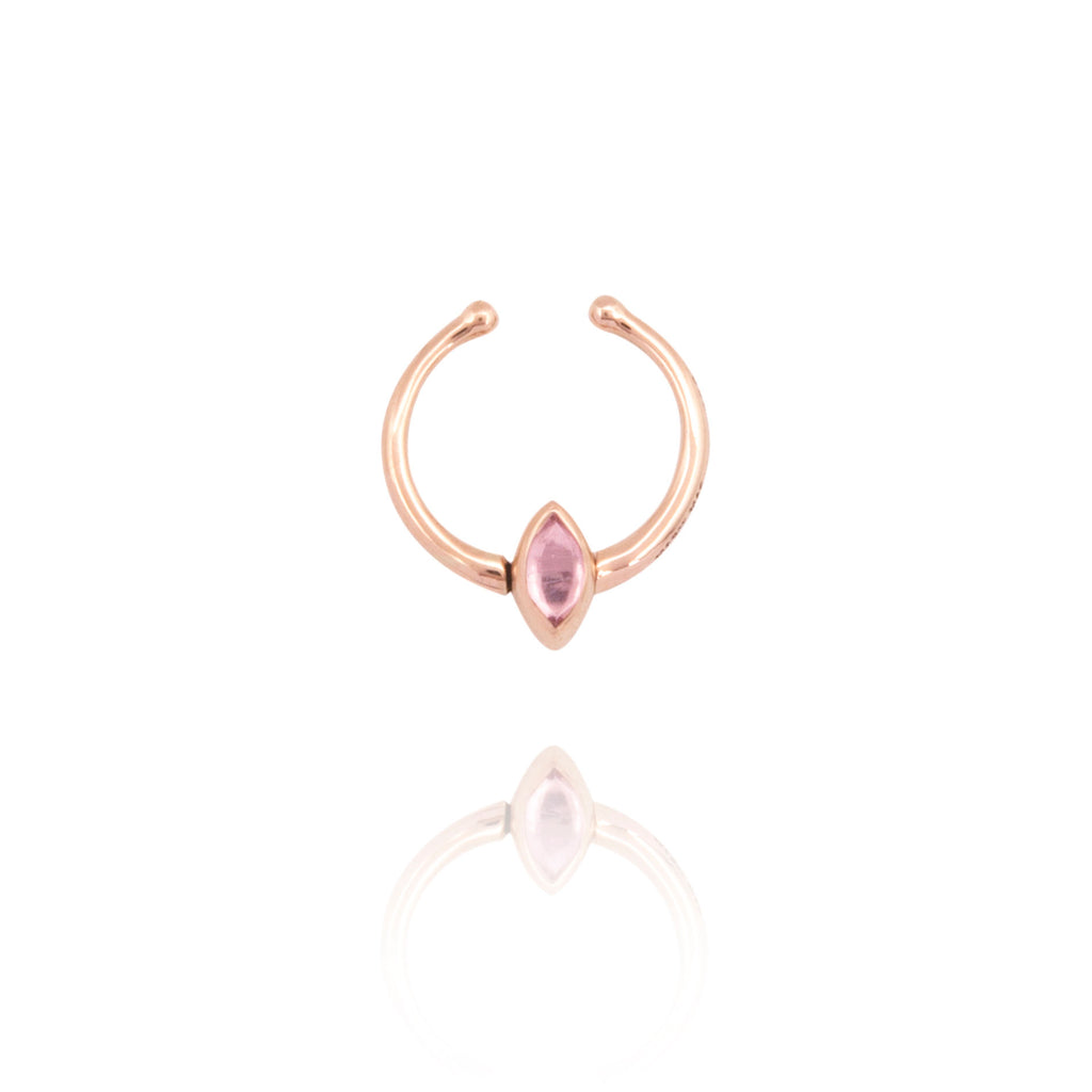 Petit Swinging 18K Rosegold Ear Cuff w. Topaz & Amethyst