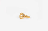 IX Mini Oval Simple Signet 22K Gold Plated  Ring