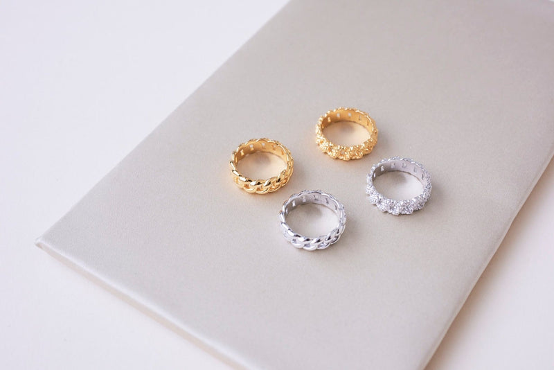 IX Polished Curb Gold Plated  Ring