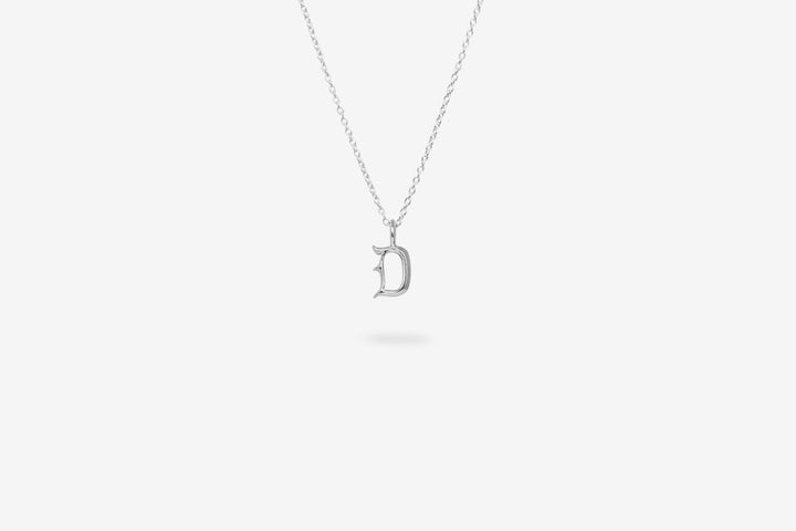 IX D Letter Silver Pendant