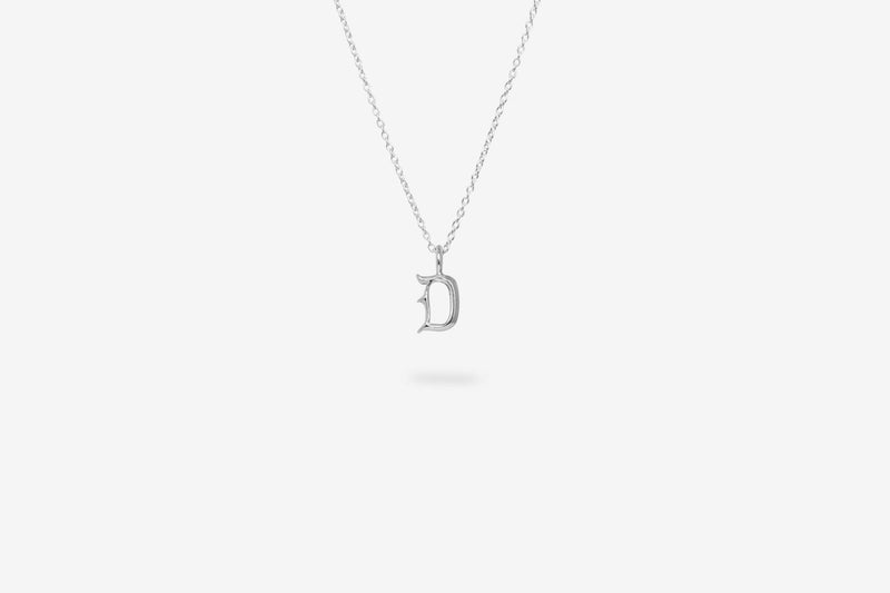 IX D Letter Silver Pendant