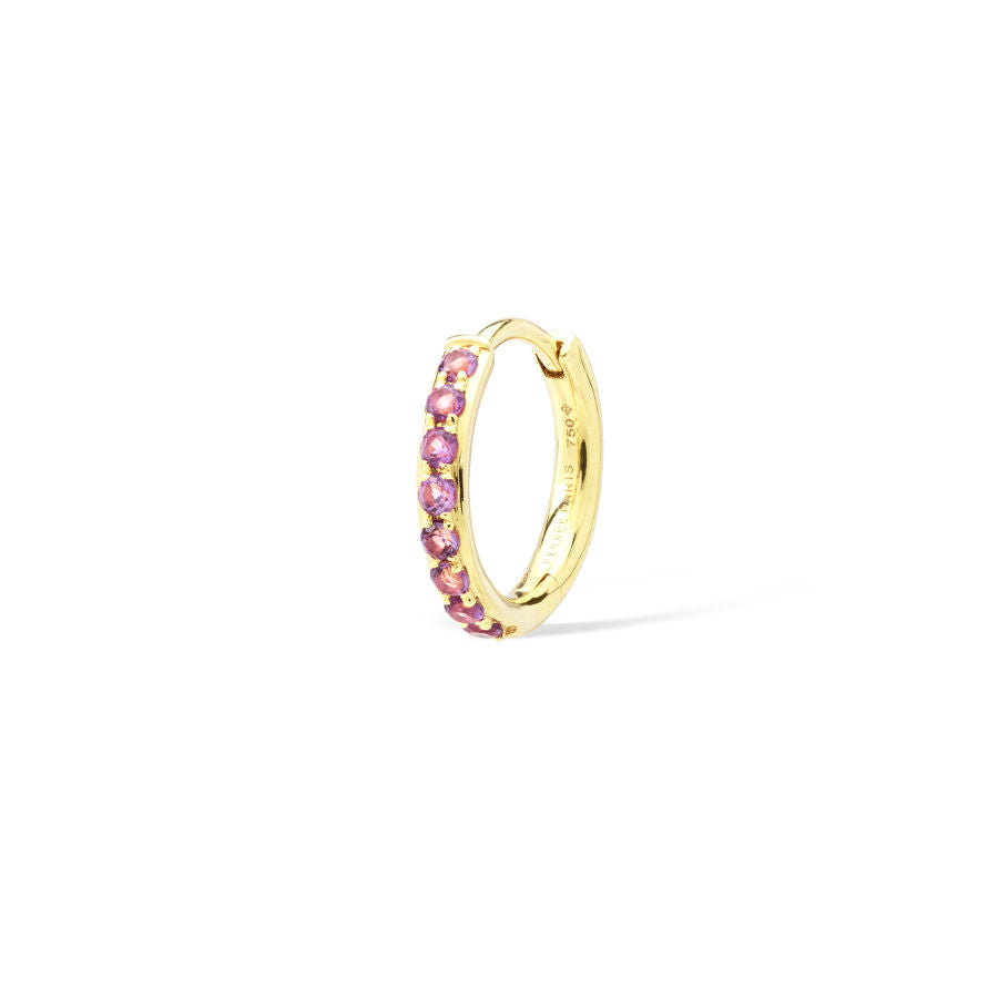 Chakras Piercing 18K Gold Hoop w. Amethysts