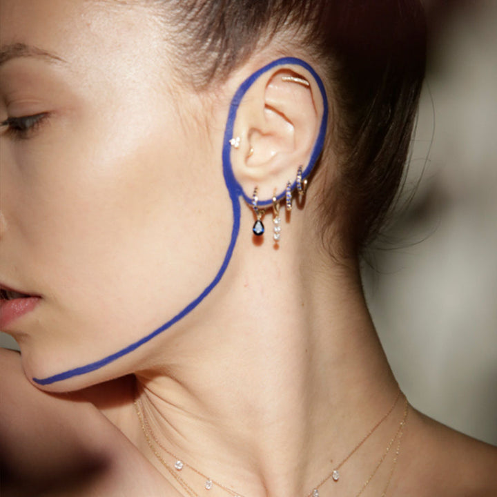 Chakras Hoop aus 18K Gold I Amethyst