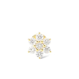 Flower Piercing 18K Gold or Whitegold Stud w. Diamonds