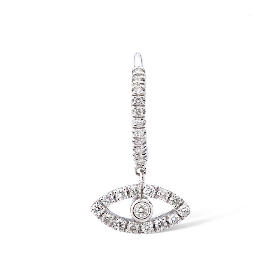 Eye Piercing 18K Gold, Whitegold or Rosegold Hoop w. Diamond