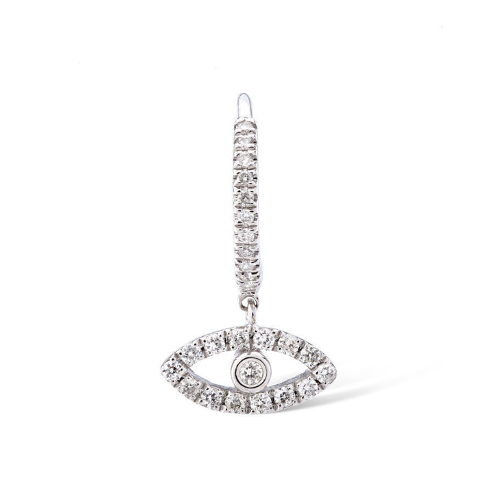 Eye Piercing 18K Gold, Whitegold or Rosegold Hoop w. Diamond