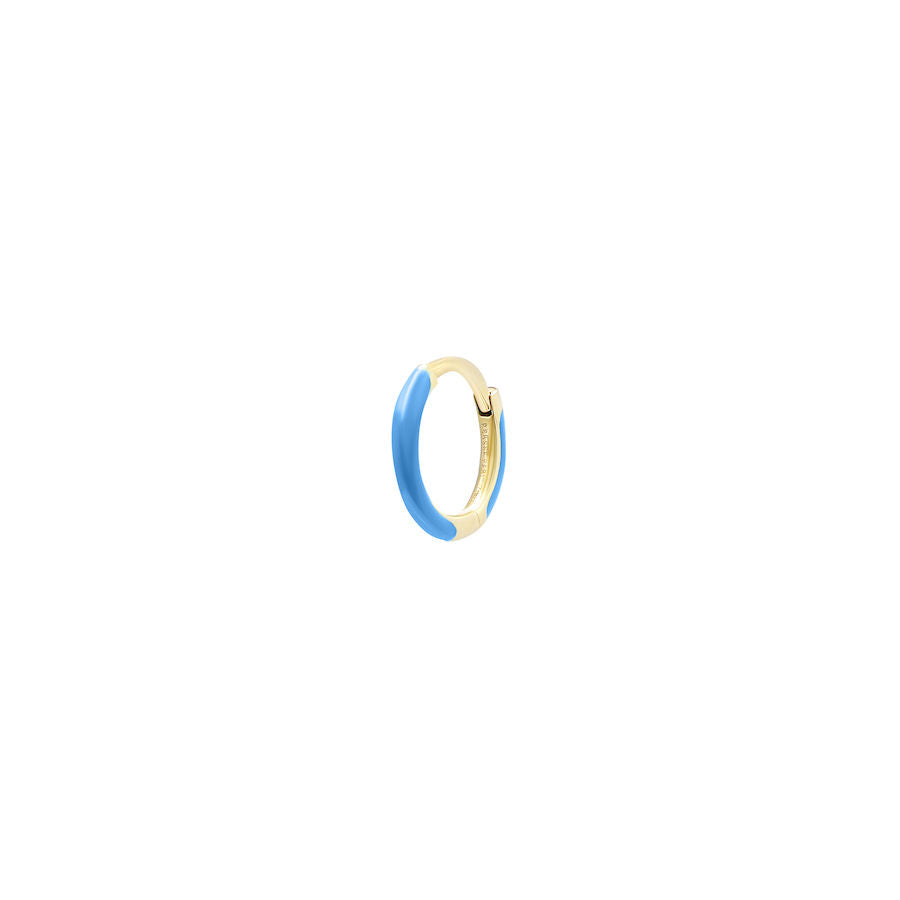 Piercing Blue Enamel 18K Gold, Whitegold or Rosegold Hoop