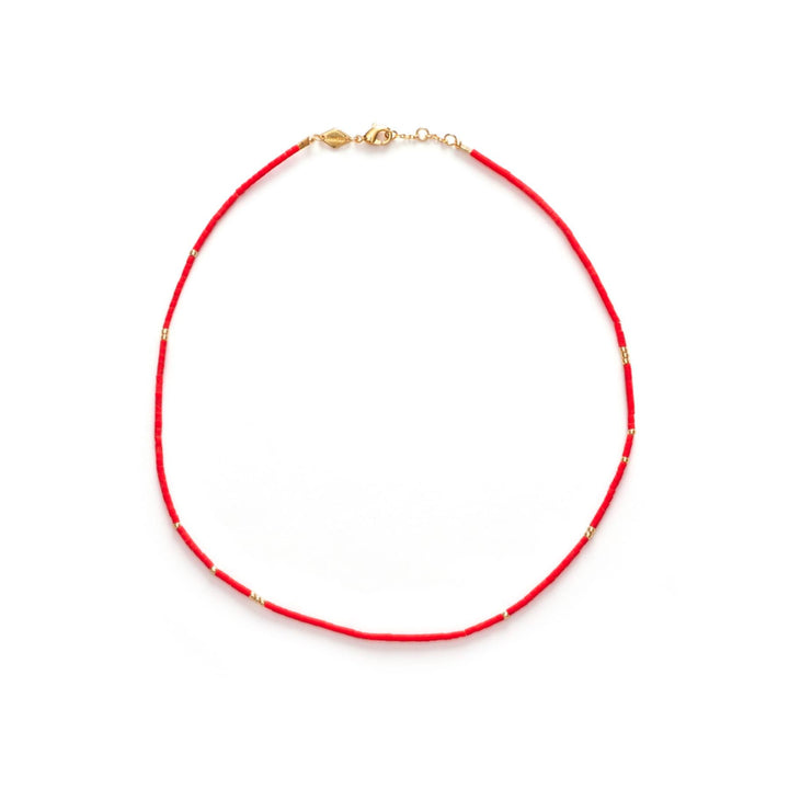 Sun Stalker Gold Plated Necklace w. Sangria Beads