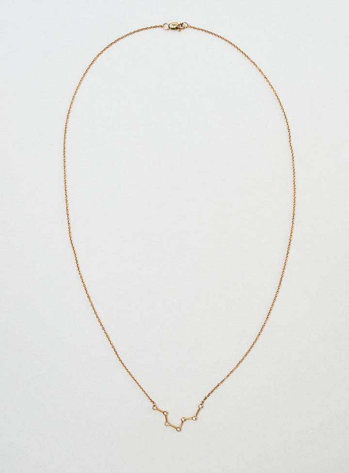 Star Sign Pisces 18K Guld Halskæde m. Diamant