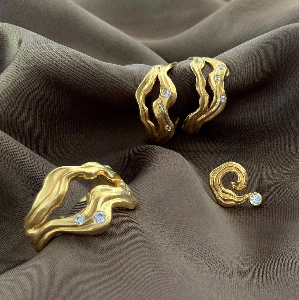 Cassiopeia Forgyldt Ring m. Zirkon