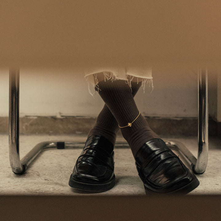 Bud Fußkettchen 18K Gold