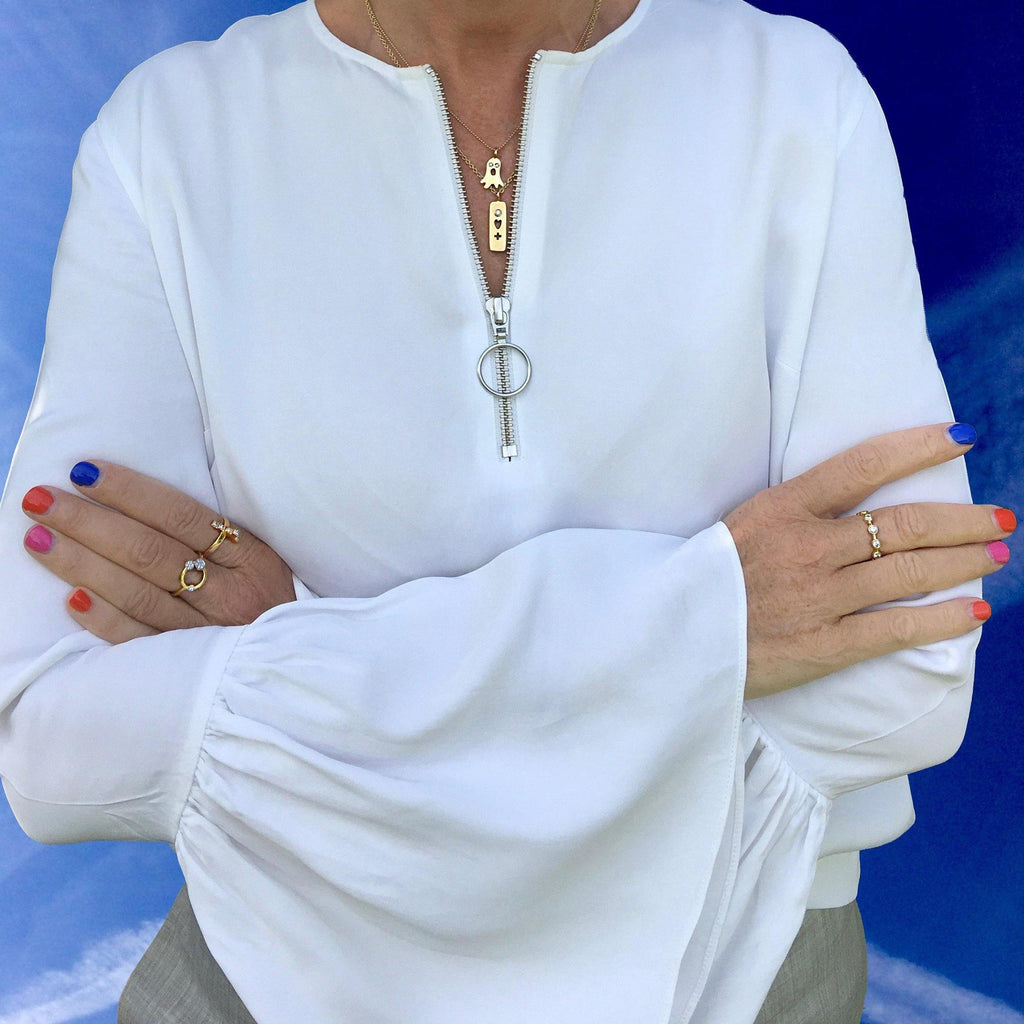 Boo 18K Gold Pendant w. Diamonds