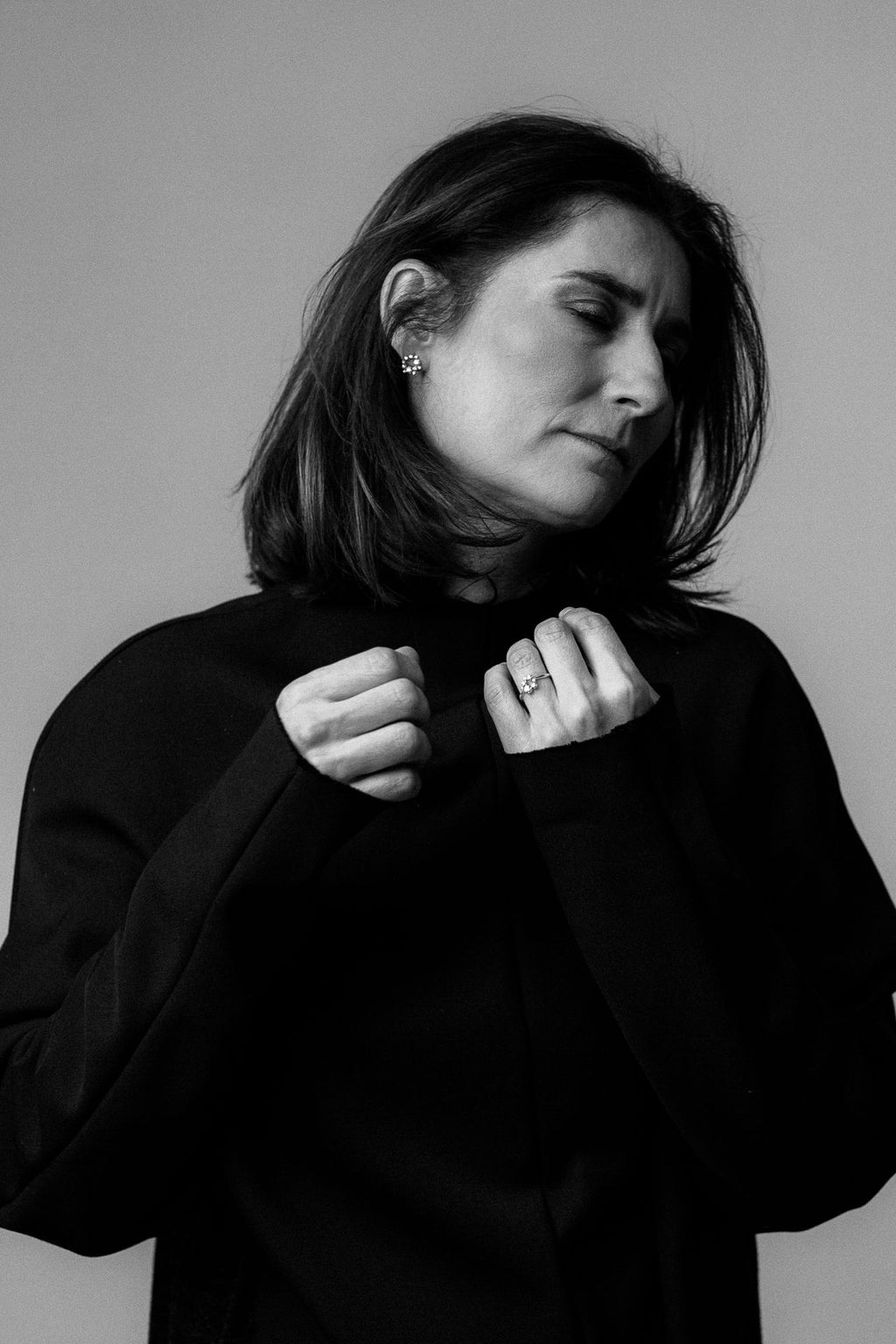 Lille Circle Nr 01 18K Guld, Hvidguld eller Rosaguld Øreringe m. Diamanter