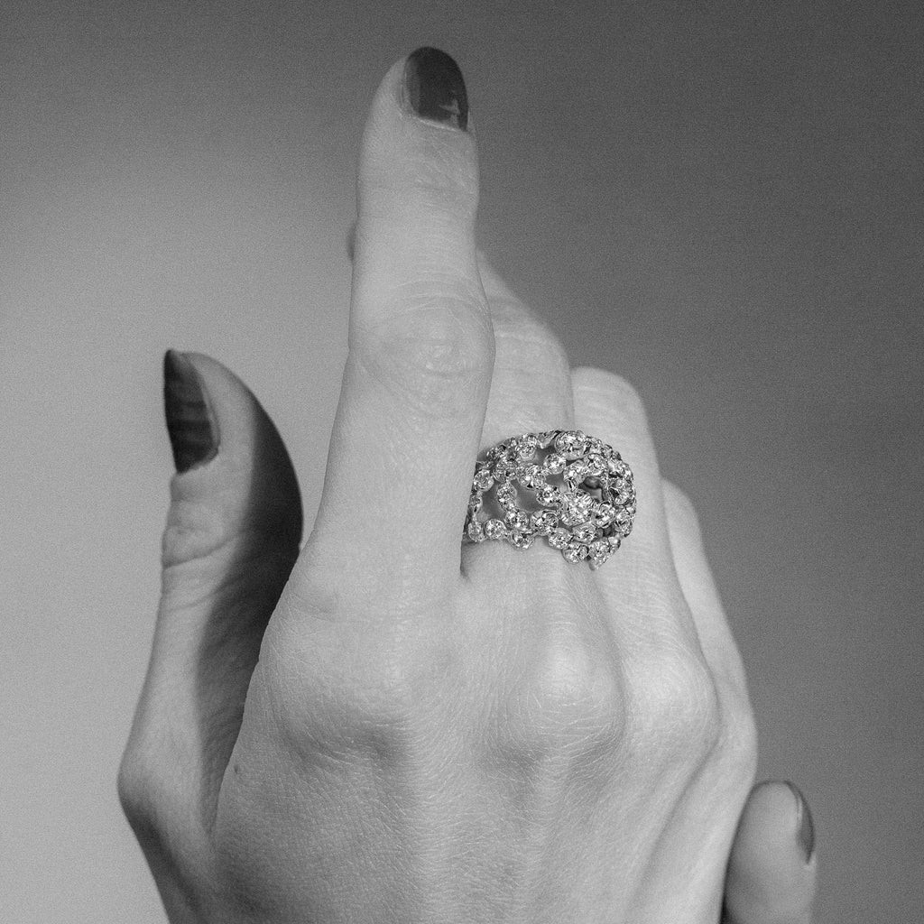 Sphere Nr 01 18K Gold, Whitegold or Rosegold Ring w. Diamonds