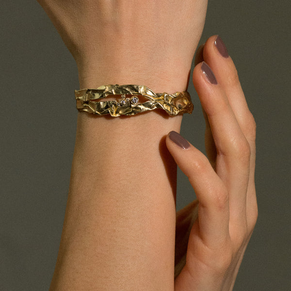 Fusion No 01 18K Gold, Whitegold or Rosegold Bracelet w. Diamonds