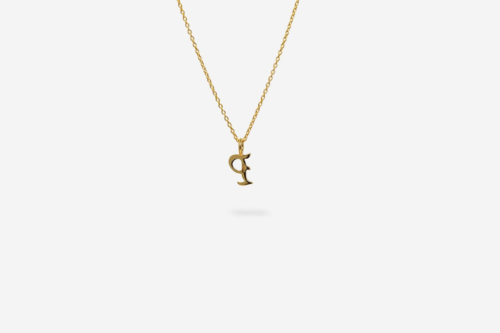 IX P Letter 22K Gold Plated Pendant