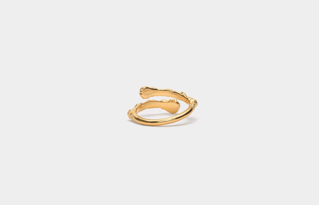 IX Crunchy Nature Gold Plated Ring