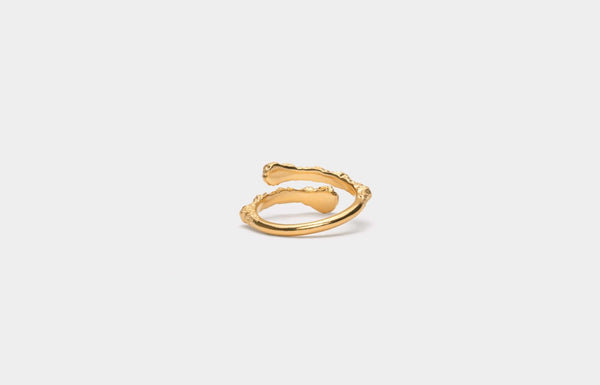 IX Crunchy Nature Gold Plated  Ring