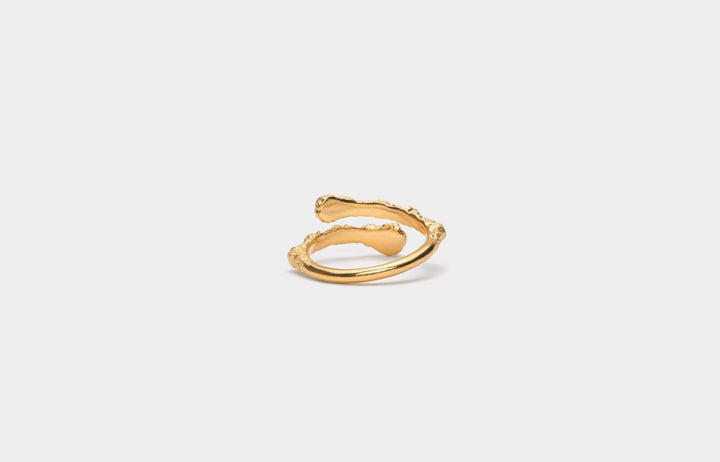 IX Crunchy Nature Gold Plated Ring