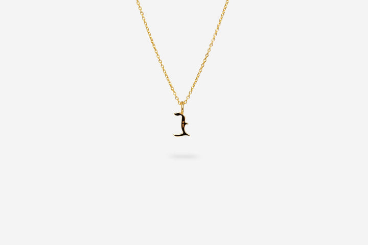 IX L Letter 22K Gold Plated Pendant