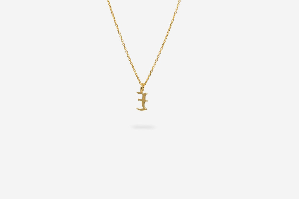 IX E Letter 22K Gold Plated Pendant