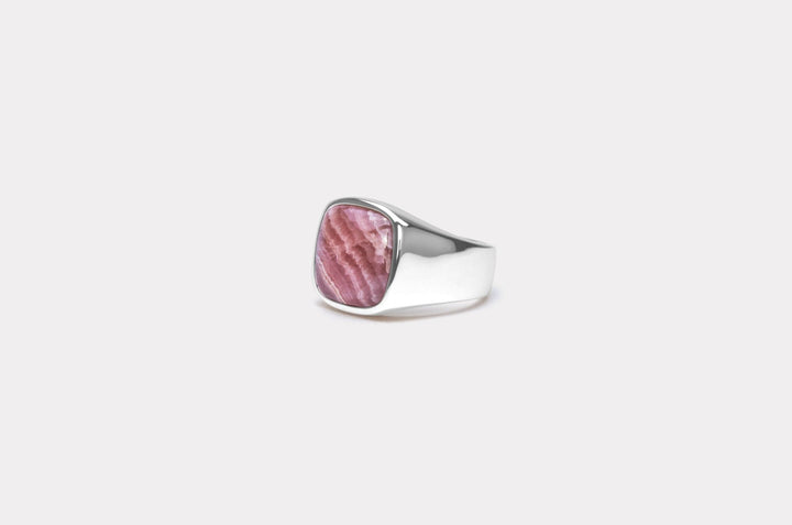 IX Cushion Rhodocrosite Signet Ring