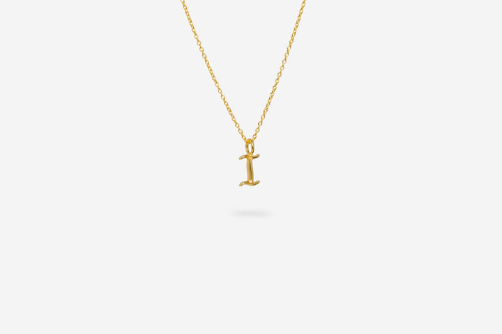 IX I Letter 22K Gold Plated Pendant