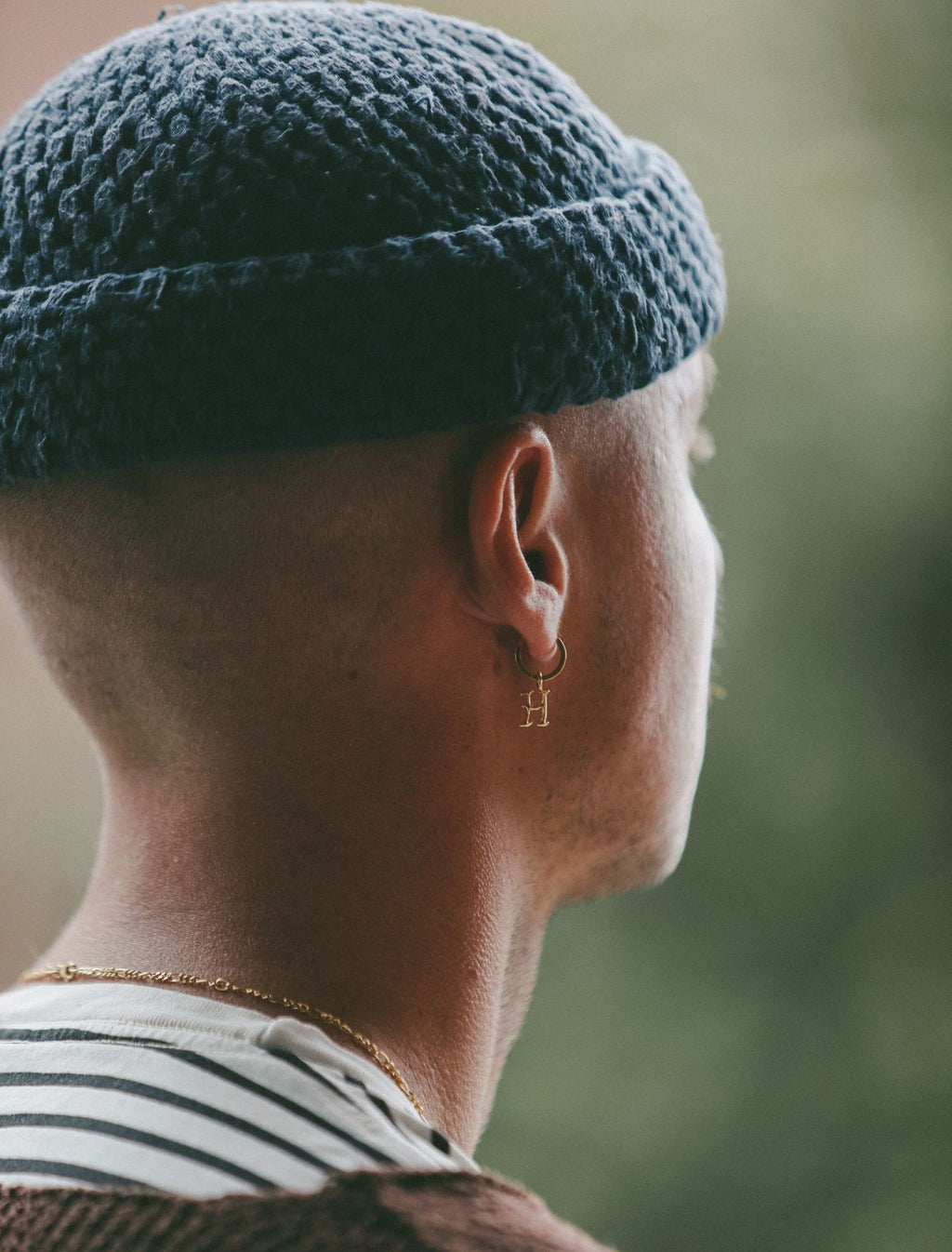 IX H Letter 22K Gold Plated Pendant