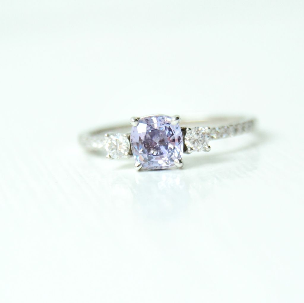 Alu 18K Guld Ring m. Diamanter & Safir