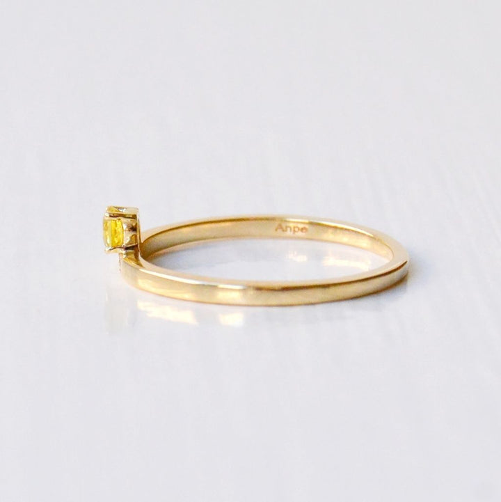 Andrea Yellow 14K Gold Ring w. Sapphire & Diamonds
